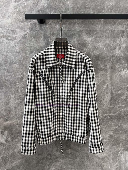 ZT60518 VivieneWestwoo * 25Ss Early Spring New Saturn Pattern Decorative Checkered Windbreaker v1kxlx71