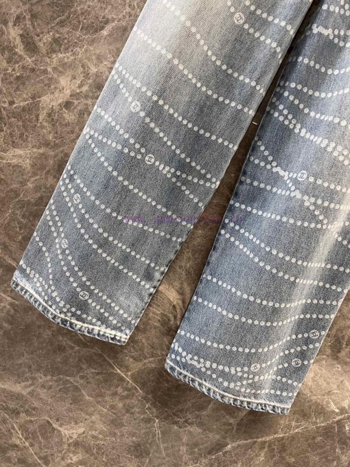 ZK60517 Chanel 25P Series Popular Pearl Print Logo Wide Leg Jeans | YB Developed And Produced F cqc746cl - Image 8