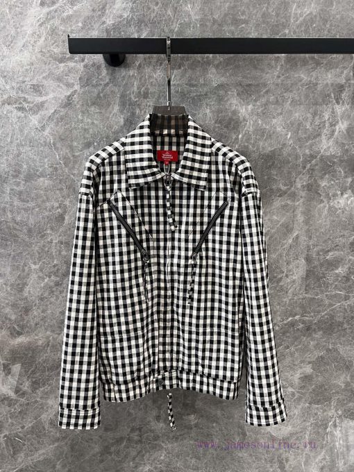 ZT60518 VivieneWestwoo * 25Ss Early Spring New Saturn Pattern Decorative Checkered Windbreaker v1kxlx71 - Image 2
