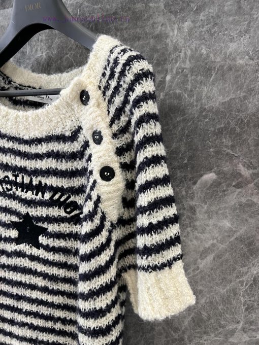 ZT60517 Dior 25SS Early Spring New Striped Knitted Short Sleeve Top 丨 YB Developed Original Bas puv03x74 - Image 8