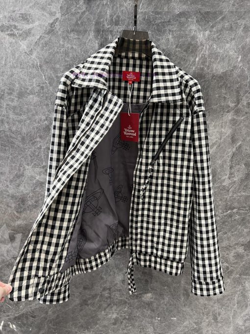 ZT60518 VivieneWestwoo * 25Ss Early Spring New Saturn Pattern Decorative Checkered Windbreaker v1kxlx71 - Image 3