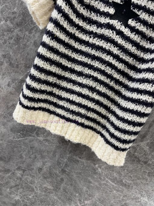 ZT60517 Dior 25SS Early Spring New Striped Knitted Short Sleeve Top 丨 YB Developed Original Bas puv03x74 - Image 9