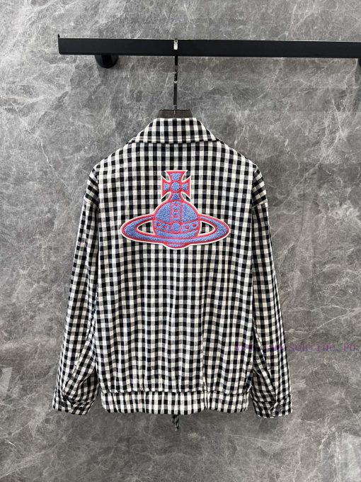 ZT60518 VivieneWestwoo * 25Ss Early Spring New Saturn Pattern Decorative Checkered Windbreaker v1kxlx71 - Image 4