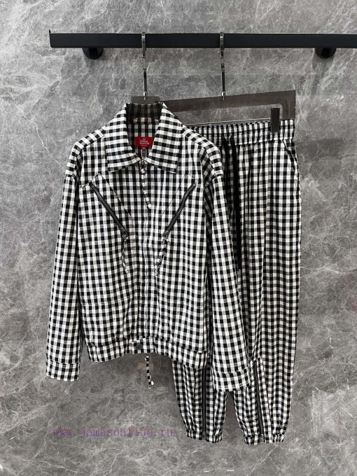 ZT60518 VivieneWestwoo * 25Ss Early Spring New Saturn Pattern Decorative Checkered Windbreaker v1kxlx71 - Image 9
