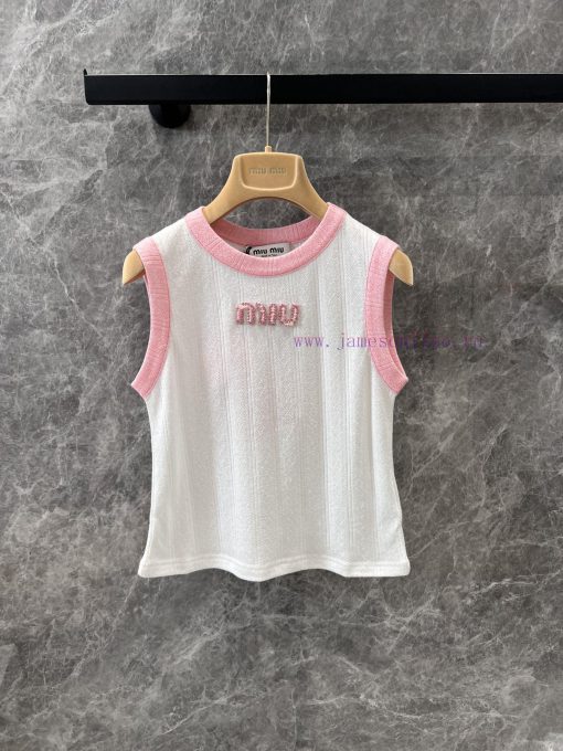 ZT60522 Miumi * 25SS Spring/Summer New Collection: Nail Bead Glitter Letter Contrast Colorless x7qngmdi