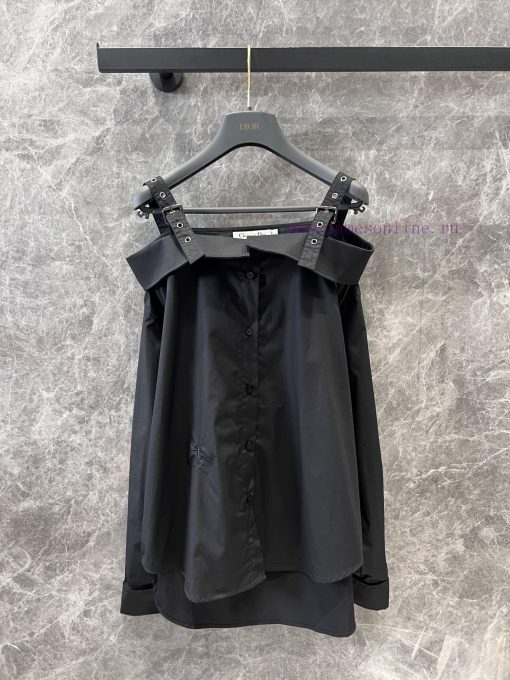 ZC60277 Dior 25Ss Early Spring New Adjustable Shoulder Strap Style Off Shoulder Shirt | Yb The e6voua39 - Image 2