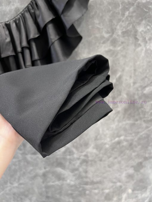 ZL60529 Celine 25Ss Early Spring New One Shoulder Sexy Pure Desire Wind Lotus Leaf Edge Dress | nuwlrhml - Image 9