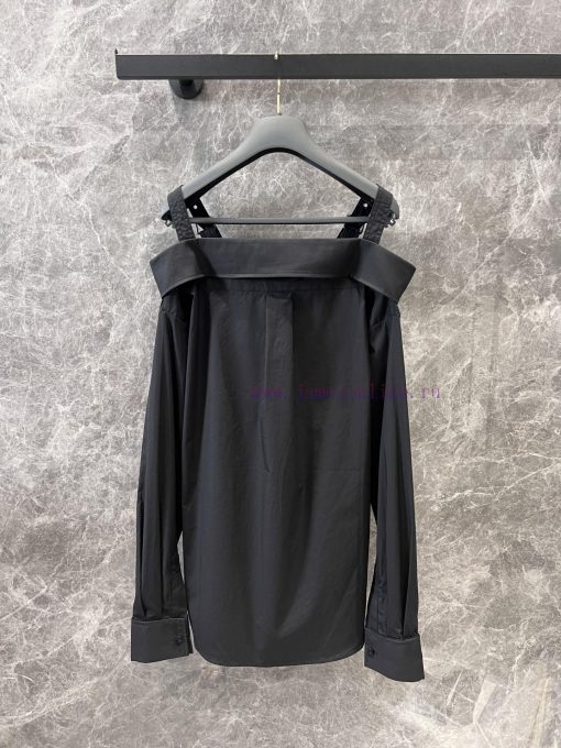 ZC60277 Dior 25Ss Early Spring New Adjustable Shoulder Strap Style Off Shoulder Shirt | Yb The e6voua39 - Image 3