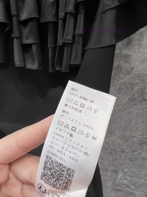 ZL60529 Celine 25Ss Early Spring New One Shoulder Sexy Pure Desire Wind Lotus Leaf Edge Dress | nuwlrhml - Image 10