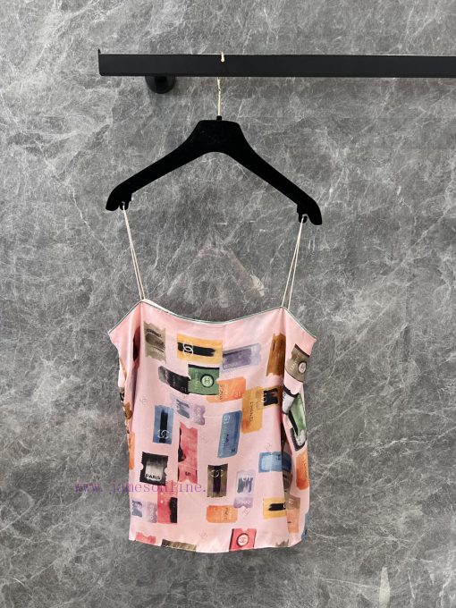 ZT60505 Chanel 25P New Silk Printed Strap Top 丨 Developed By Yb There Is A Small Button On The yh0clkx6 - Image 3