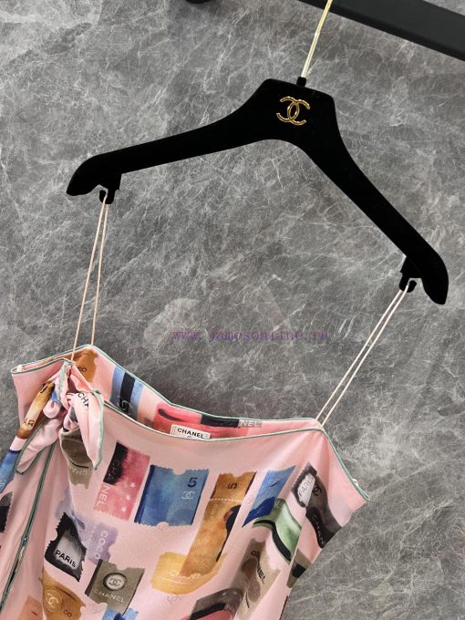 ZT60505 Chanel 25P New Silk Printed Strap Top 丨 Developed By Yb There Is A Small Button On The yh0clkx6 - Image 4