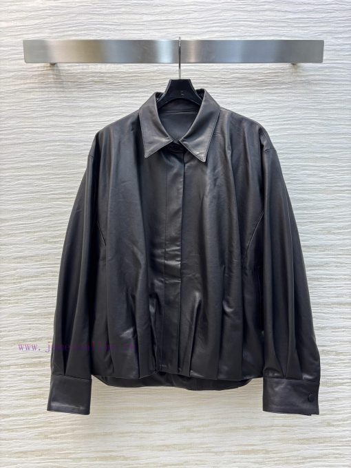 CW76018 Loewe 25 Early Spring New Collection 100% Sheepskin Custom Collar Leather Jacket Jacket ci6gpihx