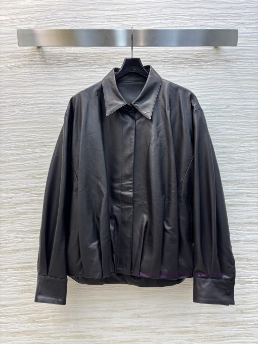 CW76018 Loewe 25 Early Spring New Collection 100% Sheepskin Custom Collar Leather Jacket Jacket ci6gpihx - Image 2