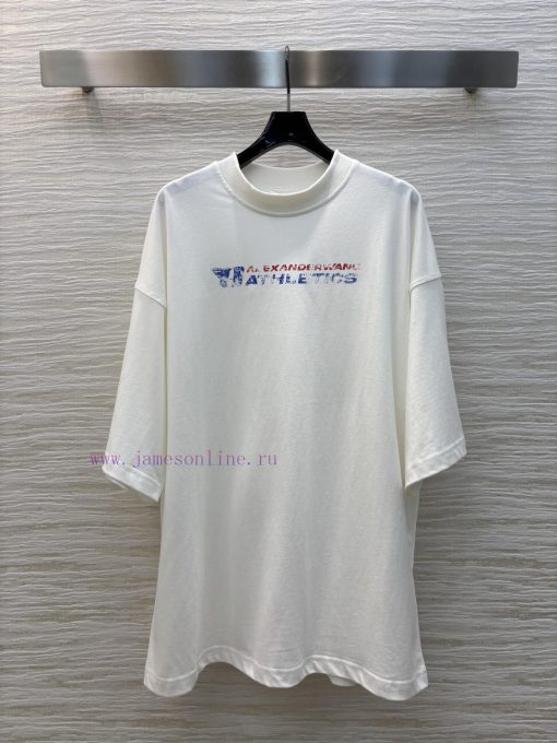 CT76022 AW Home 25 Early Spring New Collection Letter Printed Short Sleeved T-shirt Worn Alone pwr5lql5 - Image 2