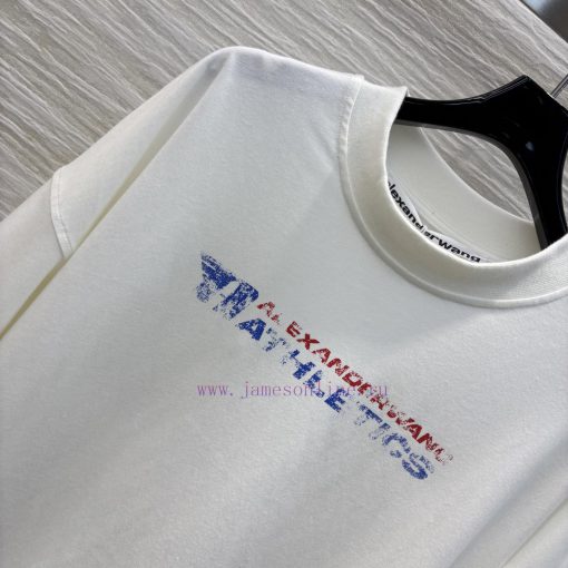 CT76022 AW Home 25 Early Spring New Collection Letter Printed Short Sleeved T-shirt Worn Alone pwr5lql5 - Image 4