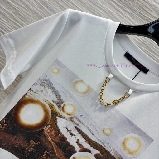 CT76027 Louis Vuitton 25 Early Spring New Item Short Sleeved T-shirt With Sticker Pattern Simpl g2peybxn - Image 4