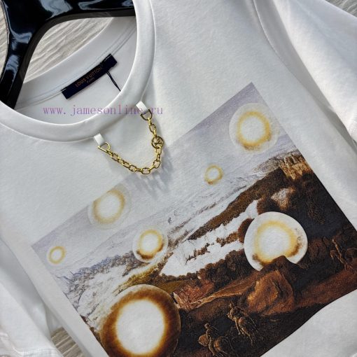 CT76027 Louis Vuitton 25 Early Spring New Item Short Sleeved T-shirt With Sticker Pattern Simpl g2peybxn - Image 6