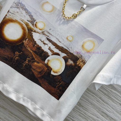 CT76027 Louis Vuitton 25 Early Spring New Item Short Sleeved T-shirt With Sticker Pattern Simpl g2peybxn - Image 7