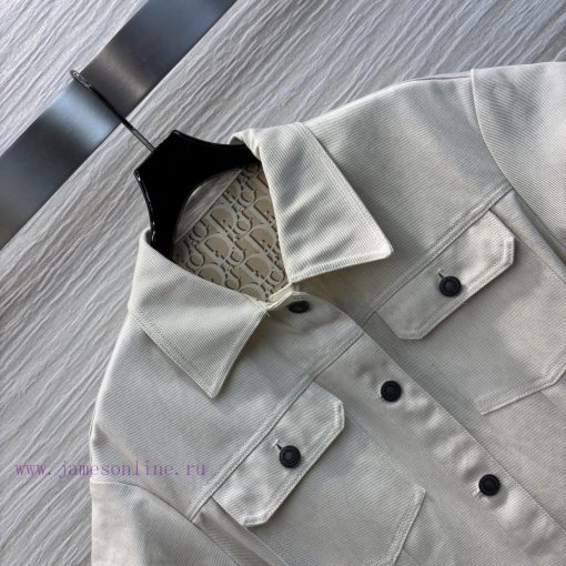 CL76031 Dior 25 Early Spring New Collection Featuring A Stylish Lapel Short Sleeved Denim Dress u1ta27l4 - Image 3