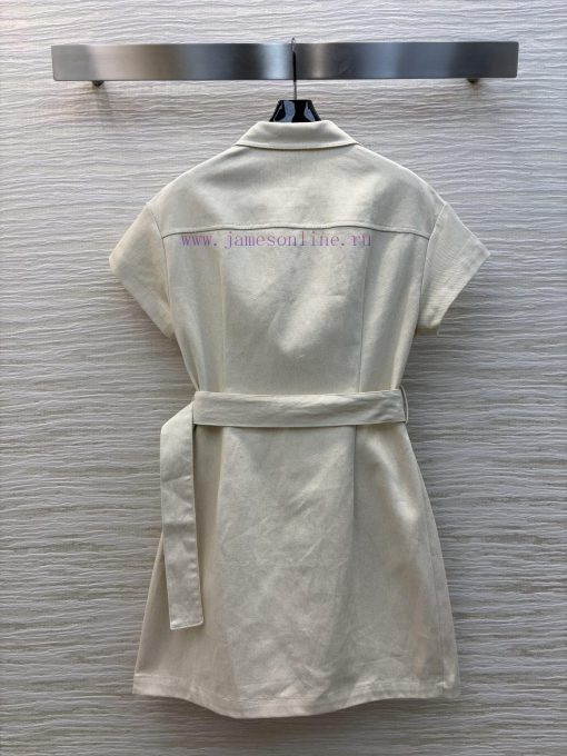 CL76031 Dior 25 Early Spring New Collection Featuring A Stylish Lapel Short Sleeved Denim Dress u1ta27l4 - Image 8