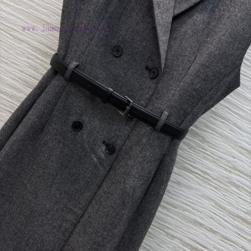 CL76050 Dior 25 Early Spring New Item High-end Gray Suit Collar Belt Vest Dress Large V-neck Sl ggdvzrio - Image 6