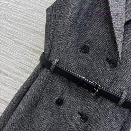 CL76050 Dior 25 Early Spring New Item High-end Gray Suit Collar Belt Vest Dress Large V-neck Sl ggdvzrio - Image 7