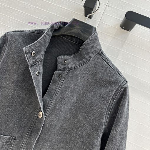 Highly Recommended 🤞 BW76057 Miss Dior's New Retro Charcoal Grey Washed Denim Jacket With A Sty mff3dp2p - Image 5
