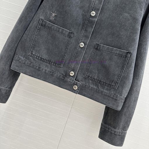 Highly Recommended 🤞 BW76057 Miss Dior's New Retro Charcoal Grey Washed Denim Jacket With A Sty mff3dp2p - Image 7