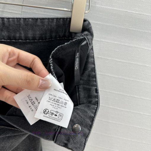 Highly Recommended 🤞 BB76058 Miss Dior New Product Retro Charcoal Grey Washed Cowboy Short Half belupdku - Image 6