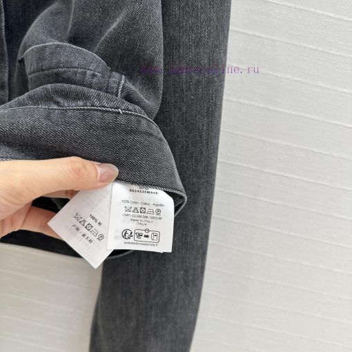 Highly Recommended 🤞 BW76057 Miss Dior's New Retro Charcoal Grey Washed Denim Jacket With A Sty mff3dp2p - Image 9