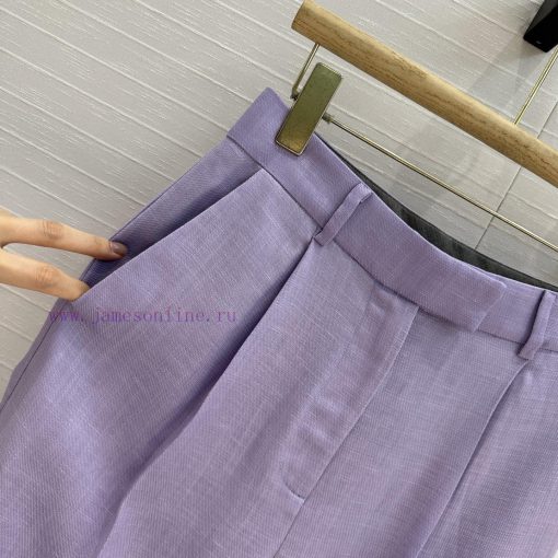 BK76061 Bc 25s Early Spring New Product Romantic Monet Purple High Waisted Pleated Trousers For lxjurt3z - Image 4