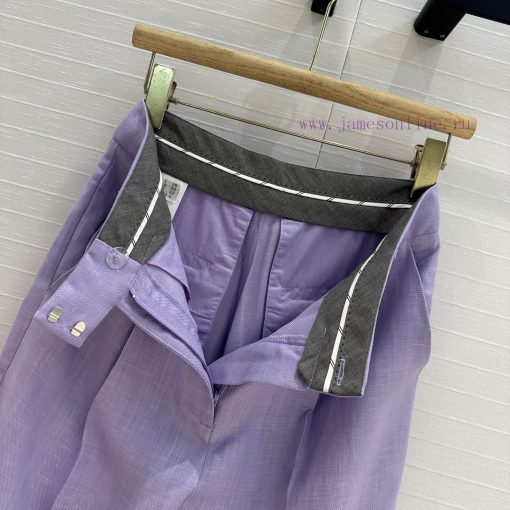 BK76061 Bc 25s Early Spring New Product Romantic Monet Purple High Waisted Pleated Trousers For lxjurt3z - Image 5