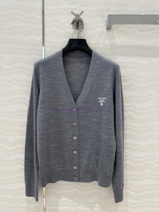 ️ High End AW73719 Prada Smart Dressing 25 Early Spring Ultra Fine Cotton Wool Small Cardigan 1 0kmpegx7 - Image 2