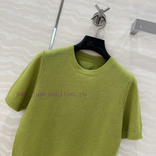 AT75228 Prada High-end Sheep Wool Short Sleeved Shirt Very Easy To Style With Great Tonality. T nlms9qpk - Image 3
