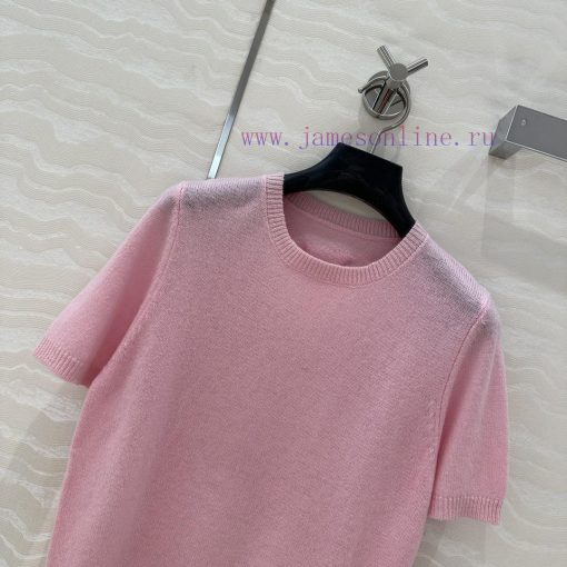 AT75228 Prada High-end Sheep Wool Short Sleeved Shirt Very Easy To Style With Great Tonality. T zavuk5q9 - Image 3