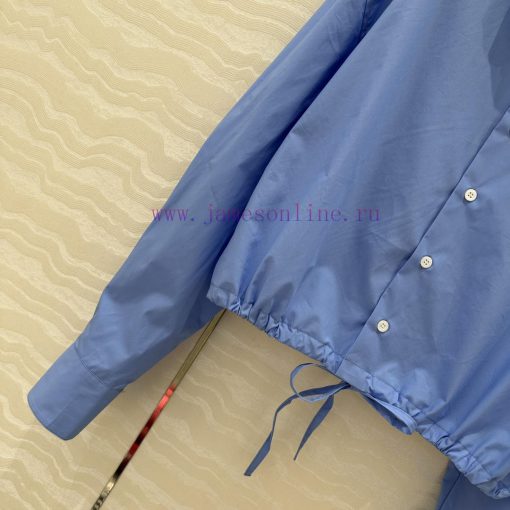 AC75010 Prada High Intelligence Dressing Drawstring Small Short Style High-end Shirt White Rich pma73fla - Image 6