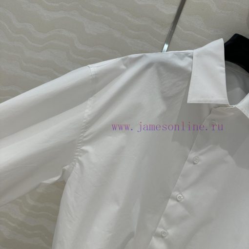 AC75010 Prada High Intelligence Dressing Drawstring Small Short Style High-end Shirt White Rich fbfhwaw2 - Image 5