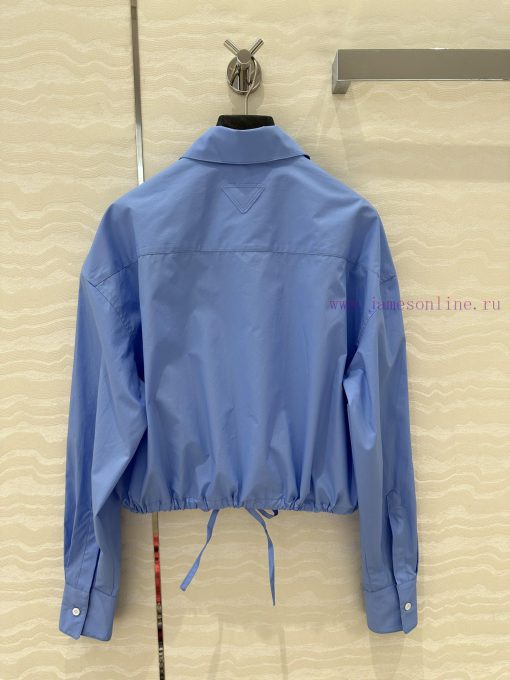 AC75010 Prada High Intelligence Dressing Drawstring Small Short Style High-end Shirt White Rich pma73fla - Image 9