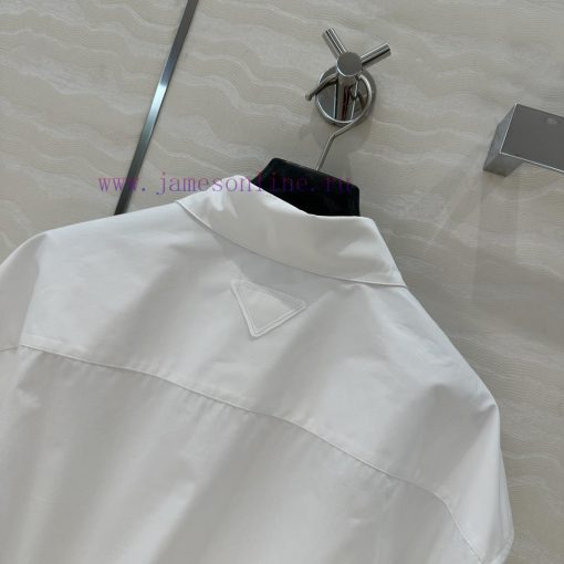 AC75010 Prada High Intelligence Dressing Drawstring Small Short Style High-end Shirt White Rich fbfhwaw2 - Image 10
