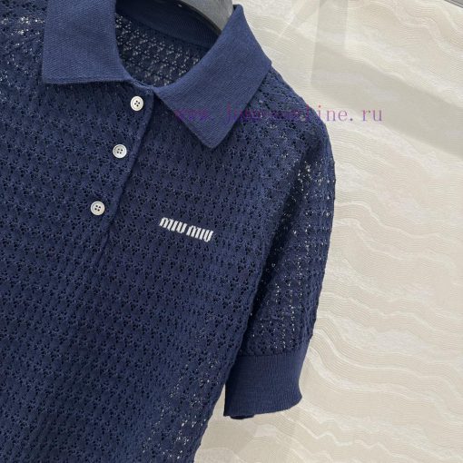 Hot Selling Recommendation: AT76071 Miu Miu Girl's Outfit Intellectual Split Hollow Polo Collar 5jutglu4 - Image 4