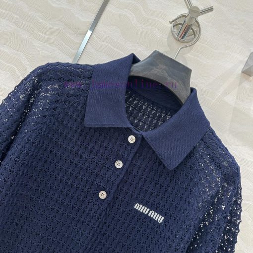 Hot Selling Recommendation: AT76071 Miu Miu Girl's Outfit Intellectual Split Hollow Polo Collar 5jutglu4 - Image 5