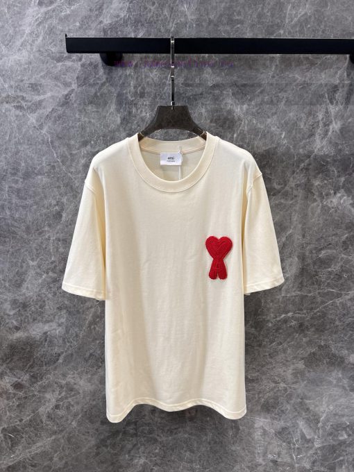 ZT60531 Ami Pa * Is 25Ss Early Spring New Three-dimensional Heart Embroidered Round Neck Short ukv5cb8h