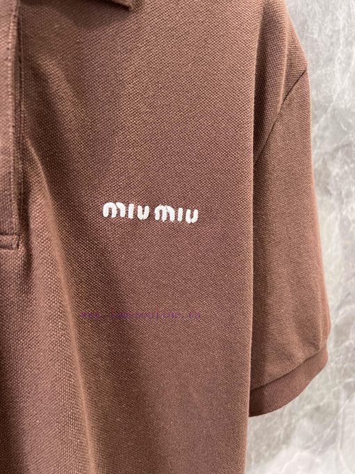 ZT60532 Miumi * 25SS Spring/Summer New Color Polo Collar Short Sleeve T-shirt | Developed By Yb 3weh6okw - Image 6