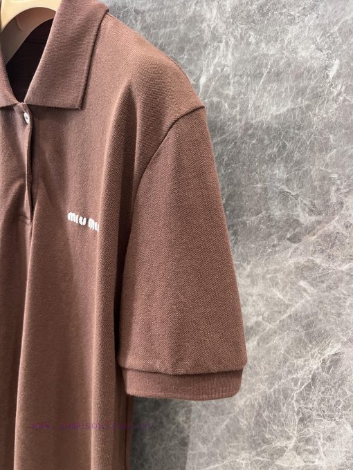 ZT60532 Miumi * 25SS Spring/Summer New Color Polo Collar Short Sleeve T-shirt | Developed By Yb 3weh6okw - Image 7