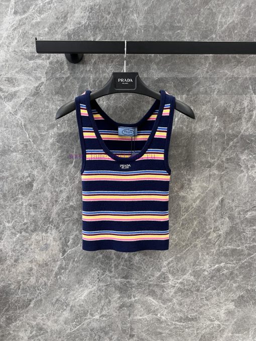 ZT60535 Prada 25Ss Early Spring New Color Striped Knitted Vest | Yb Developed And Produced Cust h4gh7ful - Image 2