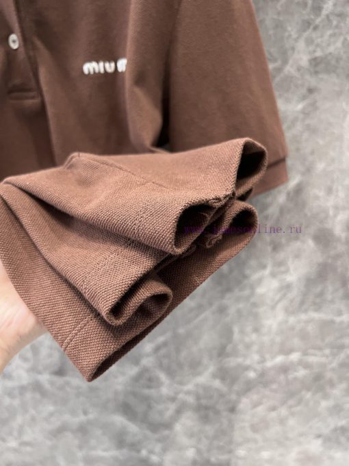 ZT60532 Miumi * 25SS Spring/Summer New Color Polo Collar Short Sleeve T-shirt | Developed By Yb 3weh6okw - Image 9