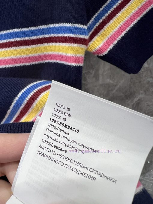 ZT60533 Prada 25Ss Early Spring New Color Striped Knitted Short Sleeve Top 丨 Developed And Prod 3032f3pl - Image 10