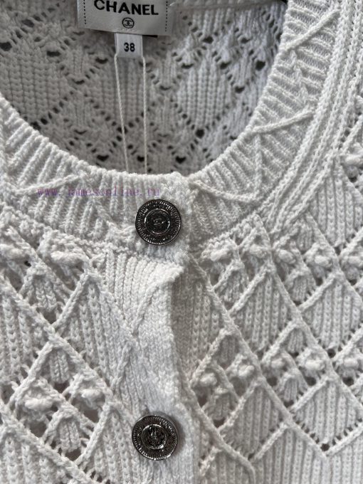 ZW60536 Chanel 25P Early Spring New Diamond Hollow Hook Flower Knitted Cardigan | Yb Developed 0afv3y6c - Image 6