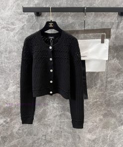 ZW60536 Chanel 25P Early Spring New Diamond Hollow Hook Flower Knitted Cardigan | Yb Developed 2ch532ah
