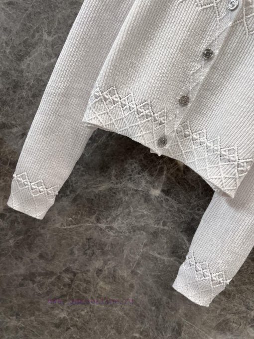 ZW60536 Chanel 25P Early Spring New Diamond Hollow Hook Flower Knitted Cardigan | Yb Developed 0afv3y6c - Image 7